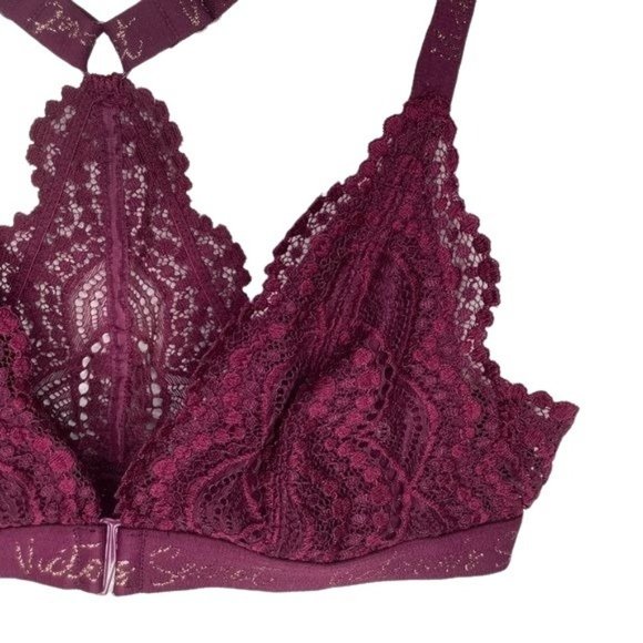 Victoria's Secret T-back Maroon Lace Bralette Size Small - Picture 8 of 12